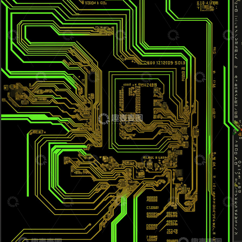 高清大图下载【趣麦麦图】霓虹绿故障电路板5