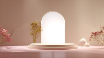 简约护肤保健品电商C4D场景2