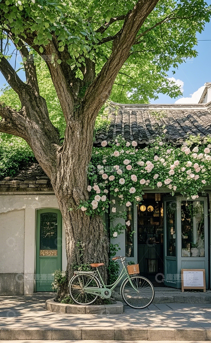 高清大图下载【趣麦麦图】街道旁的小店铺1