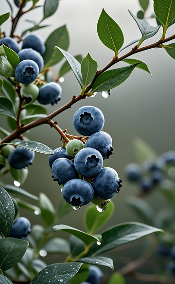 蓝莓树上的新鲜蓝莓2