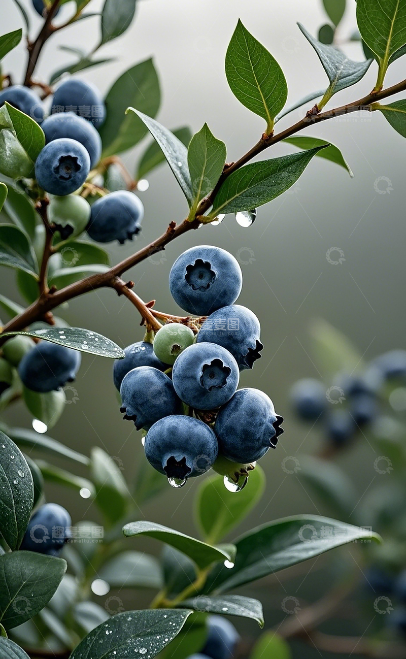 高清大图下载【趣麦麦图】蓝莓树上的新鲜蓝莓2