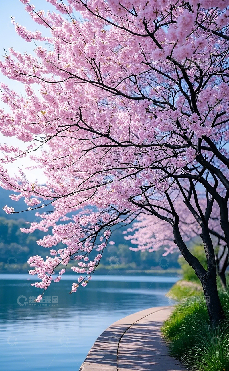 高清大图下载【趣麦麦图】路边的桃花树3