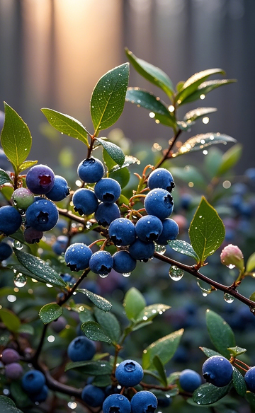 蓝莓树上的新鲜蓝莓1