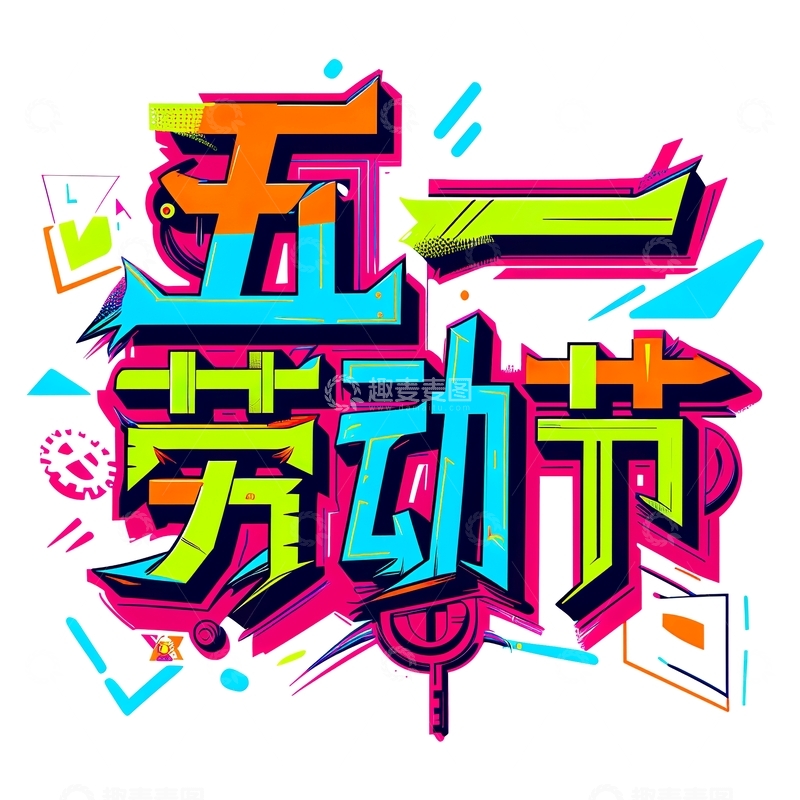 高清大图下载【趣麦麦图】五一劳动节艺术字设计素材204