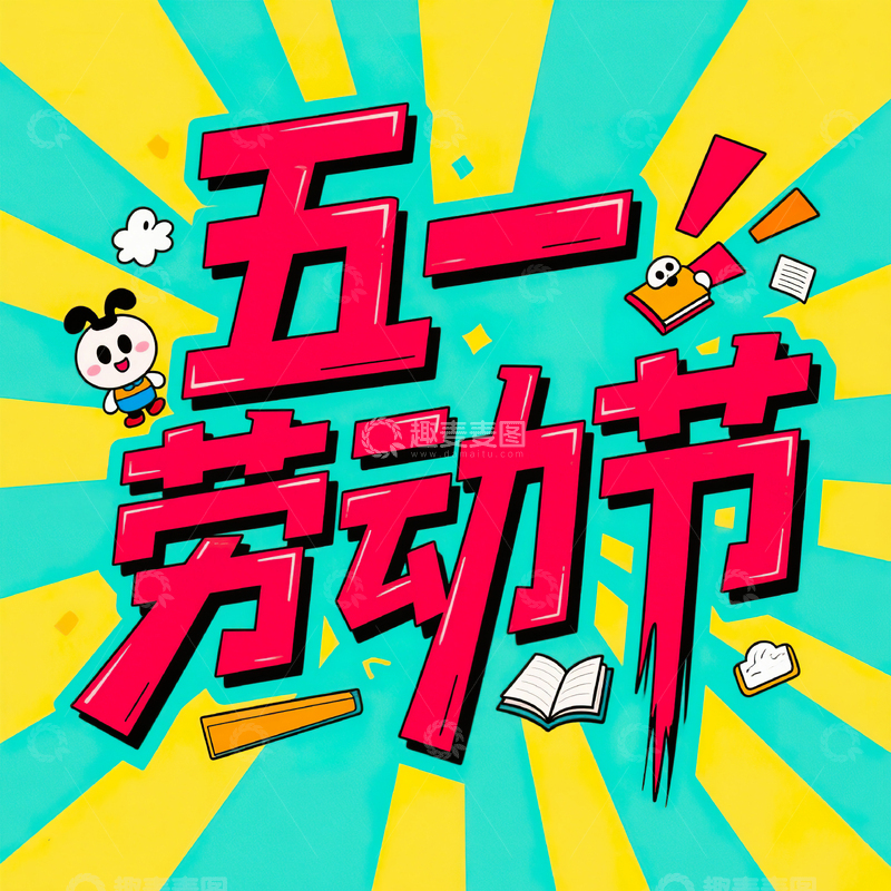 高清大图下载【趣麦麦图】五一劳动节艺术字设计素材12