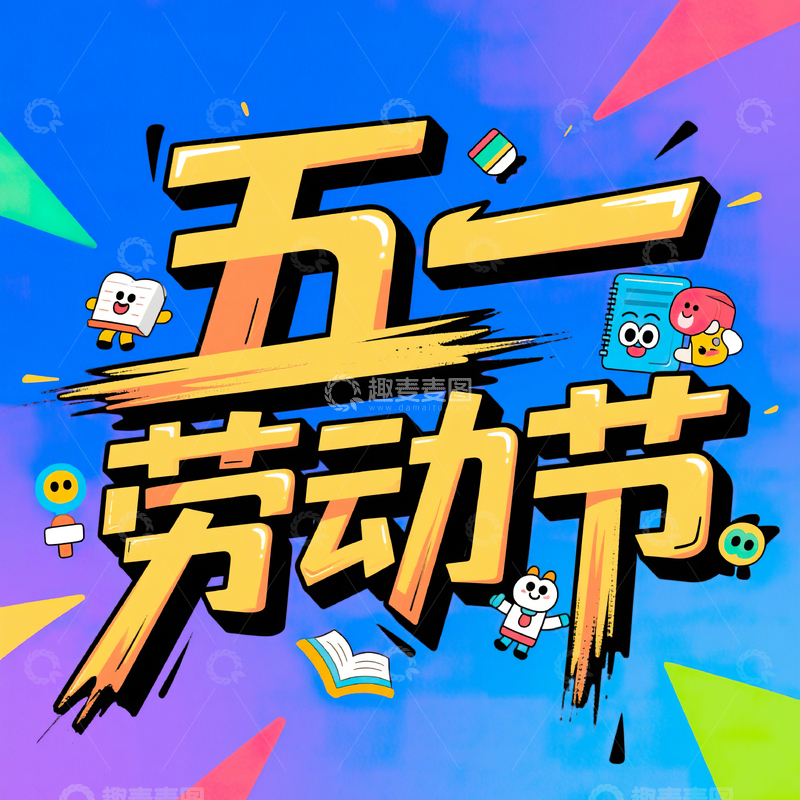 高清大图下载【趣麦麦图】五一劳动节艺术字设计素材170