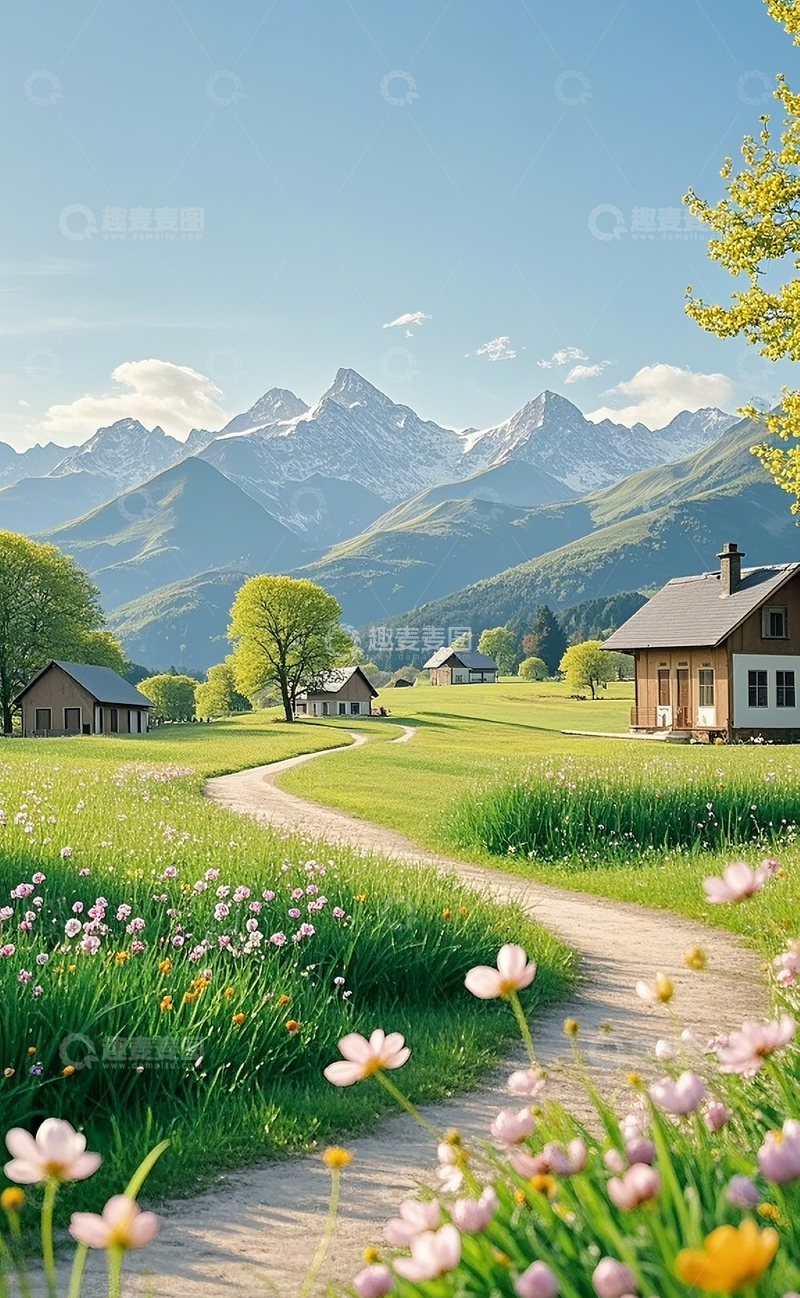 高清大图下载【趣麦麦图】春天的山川景色1