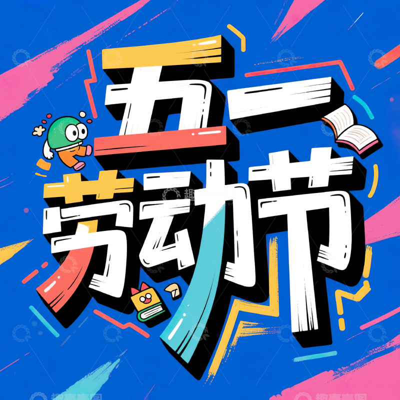 高清大图下载【趣麦麦图】五一劳动节艺术字设计素材152