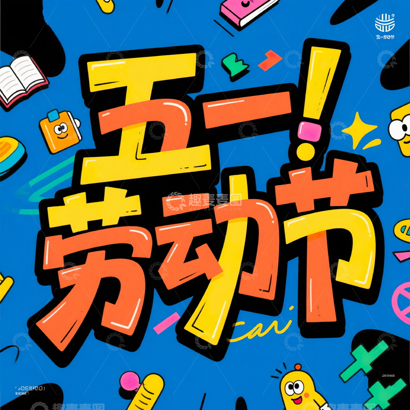 高清大图下载【趣麦麦图】五一劳动节艺术字设计素材184