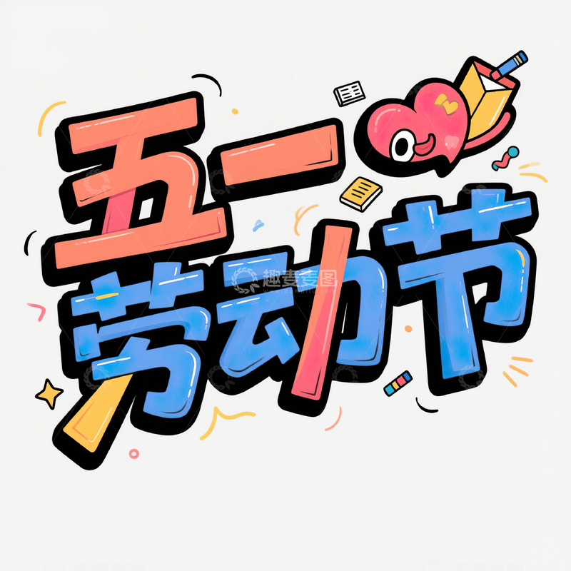 高清大图下载【趣麦麦图】五一劳动节艺术字设计素材186