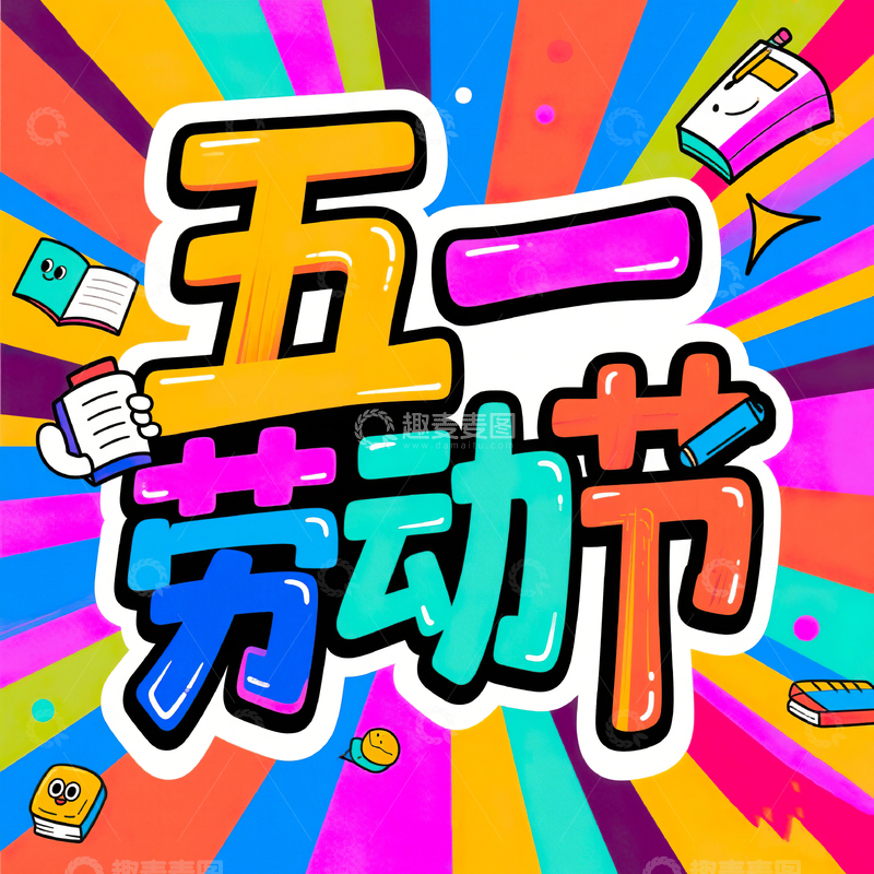 高清大图下载【趣麦麦图】五一劳动节艺术字设计素材156