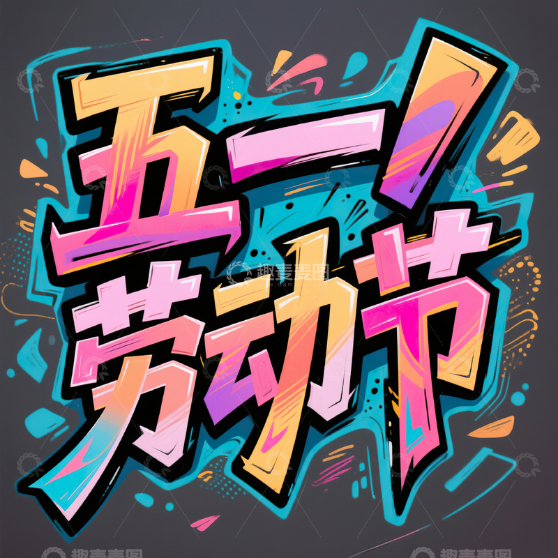 高清大图下载【趣麦麦图】五一劳动节艺术字设计素材101