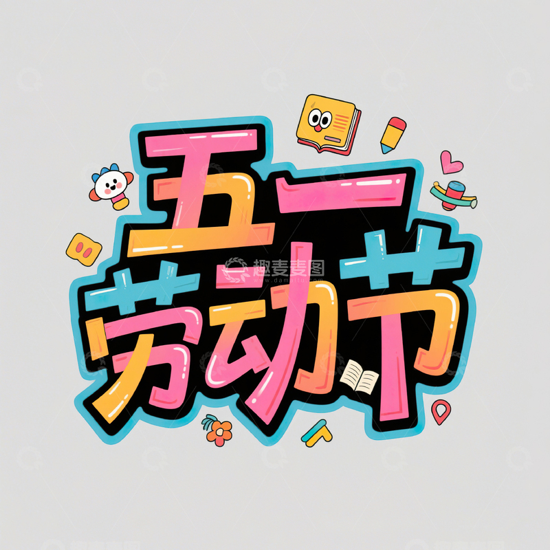 高清大图下载【趣麦麦图】五一劳动节艺术字设计素材131