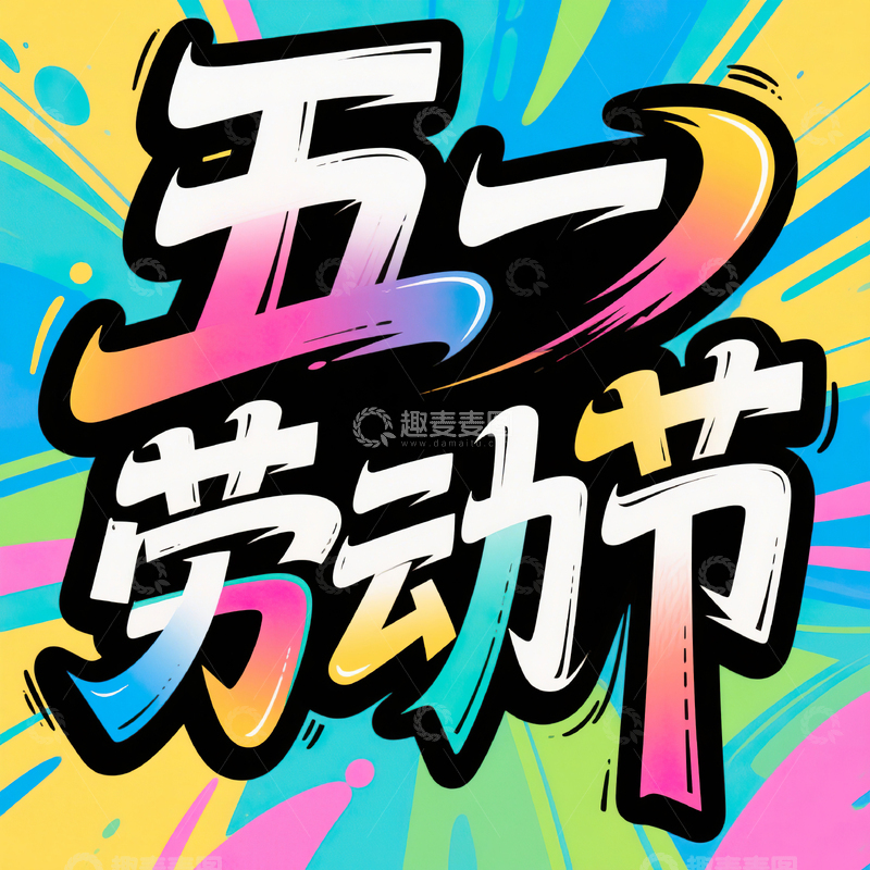 高清大图下载【趣麦麦图】五一劳动节艺术字设计素材103