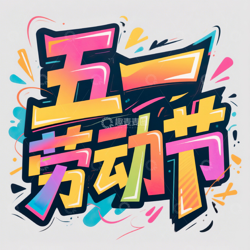 高清大图下载【趣麦麦图】五一劳动节艺术字设计素材110