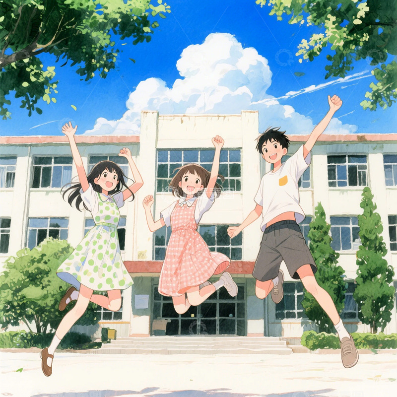 高清大图下载【趣麦麦图】青年节节日跳跃的青年