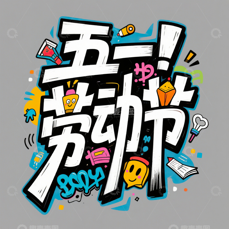 高清大图下载【趣麦麦图】五一劳动节艺术字设计素材20