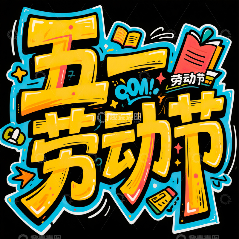 高清大图下载【趣麦麦图】五一劳动节艺术字设计素材44