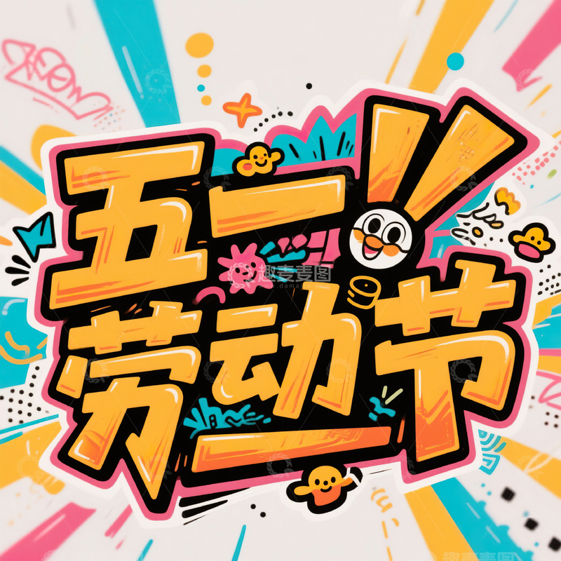 高清大图下载【趣麦麦图】五一劳动节艺术字设计素材56