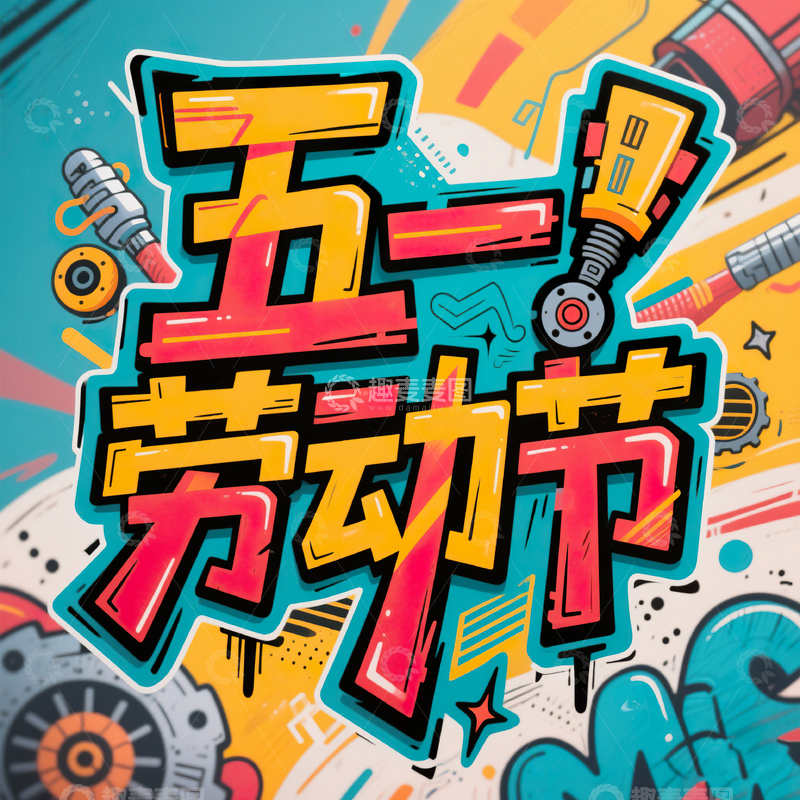 高清大图下载【趣麦麦图】五一劳动节艺术字设计素材66