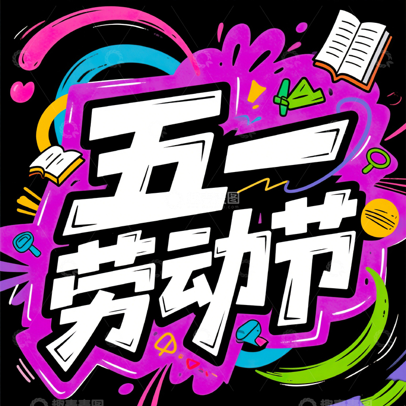 高清大图下载【趣麦麦图】五一劳动节艺术字设计素材49