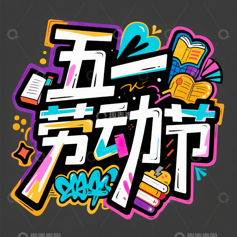 高清大图下载【趣麦麦图】五一劳动节艺术字设计素材45