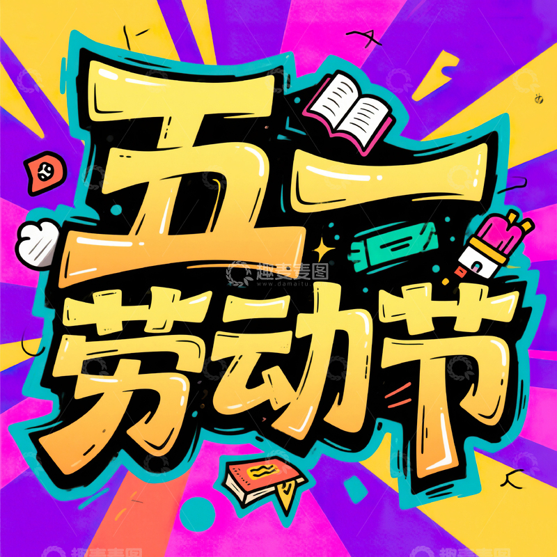 高清大图下载【趣麦麦图】五一劳动节艺术字设计素材43