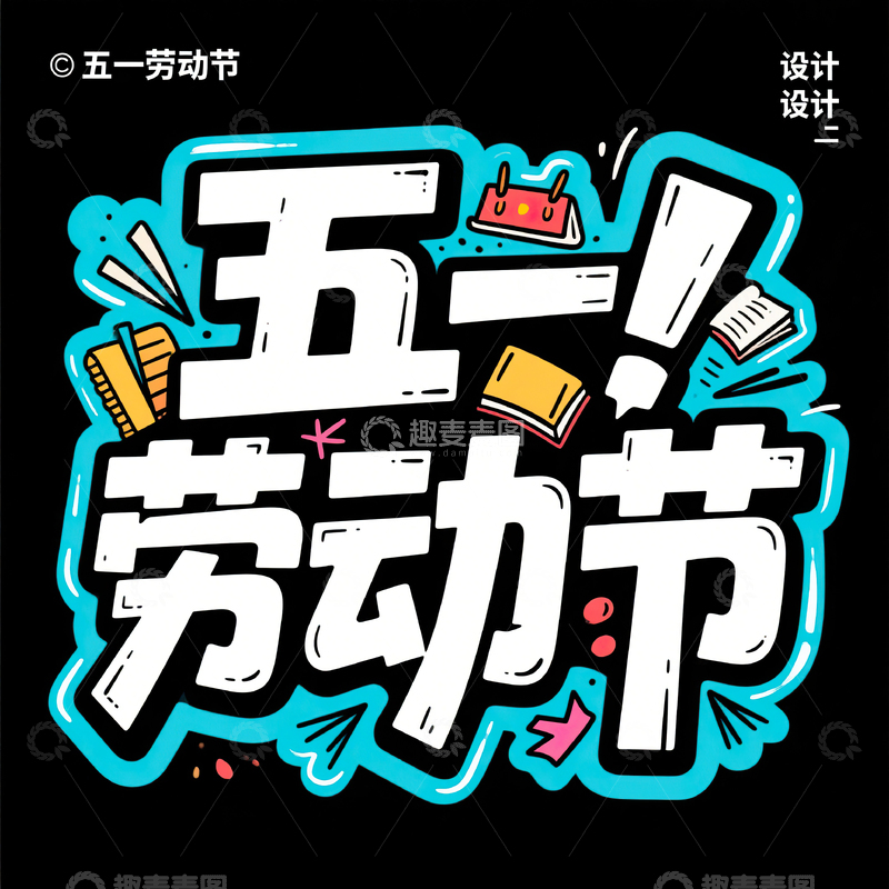 高清大图下载【趣麦麦图】五一劳动节艺术字设计素材41