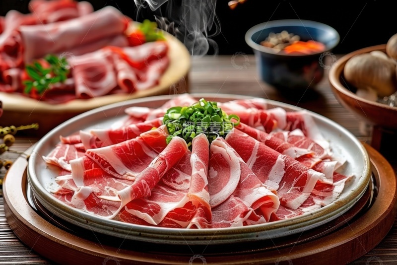 高清大图下载【趣麦麦图】一盘生牛肉片美食