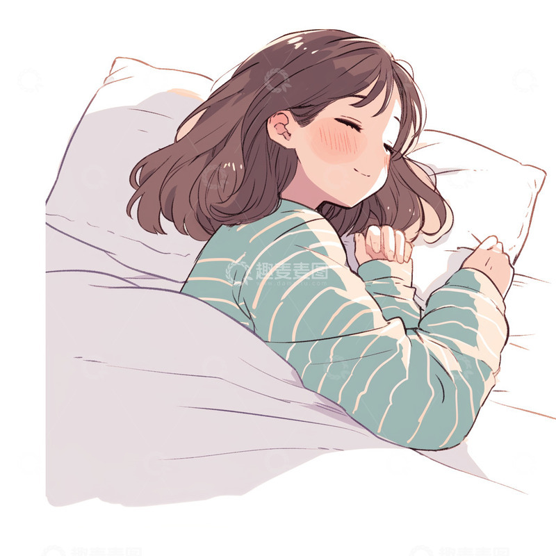 高清大图下载【趣麦麦图】人物躺着睡觉休息免抠元素4