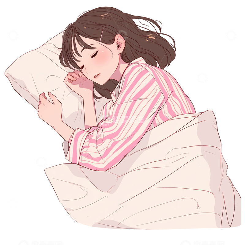 高清大图下载【趣麦麦图】人物躺着睡觉休息免抠元素3