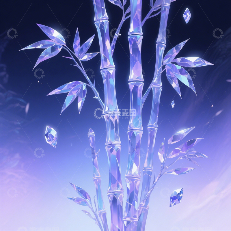 高清大图下载【趣麦麦图】-手绘宝石竹子1