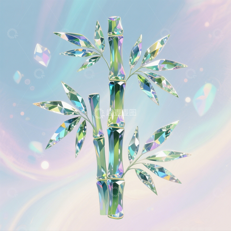 高清大图下载【趣麦麦图】-手绘宝石竹子