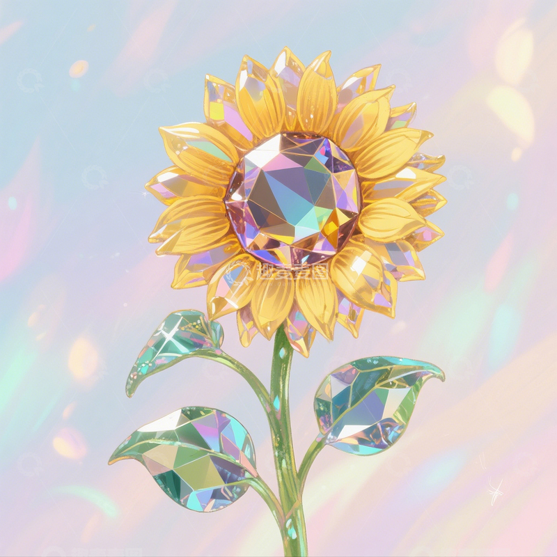 高清大图下载【趣麦麦图】手绘宝石向日葵1
