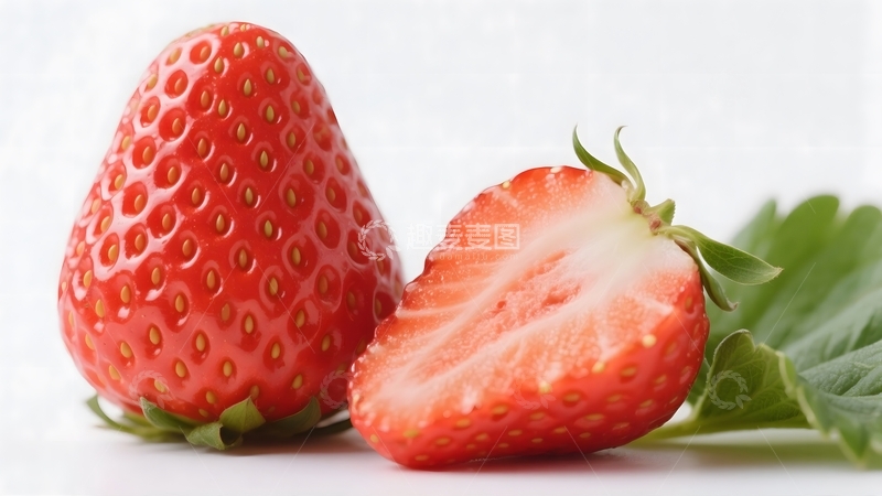 高清大图下载【趣麦麦图】草莓孤立在白色背景上2