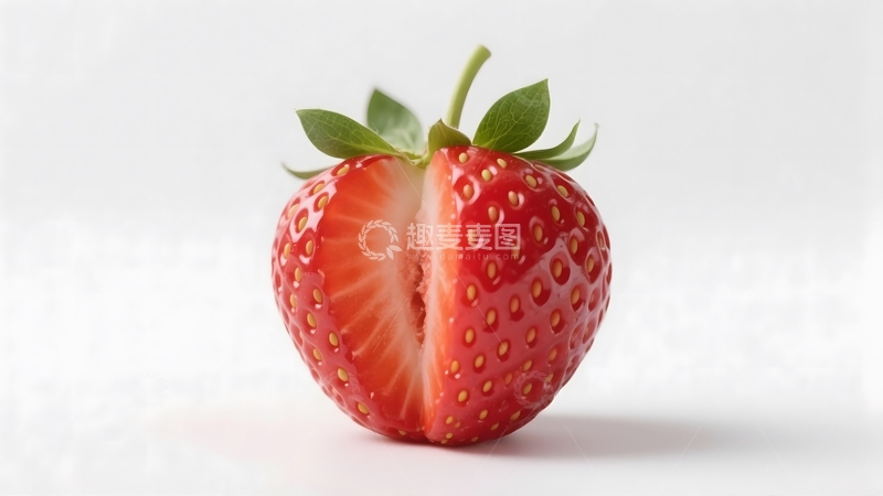 高清大图下载【趣麦麦图】草莓孤立在白色背景上