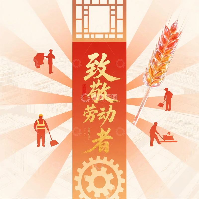 高清大图下载【趣麦麦图】五一劳动节海报35
