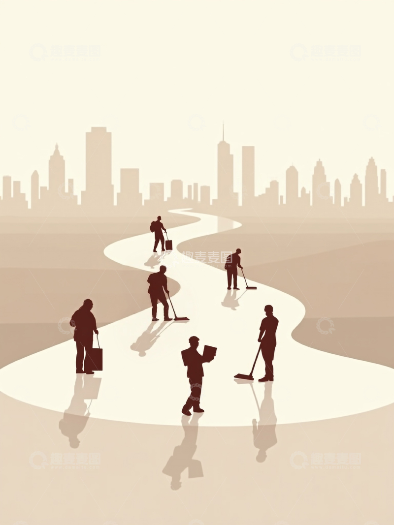 高清大图下载【趣麦麦图】劳动节创意背景