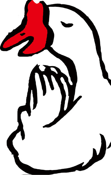 简洁可爱白鹅手绘插画