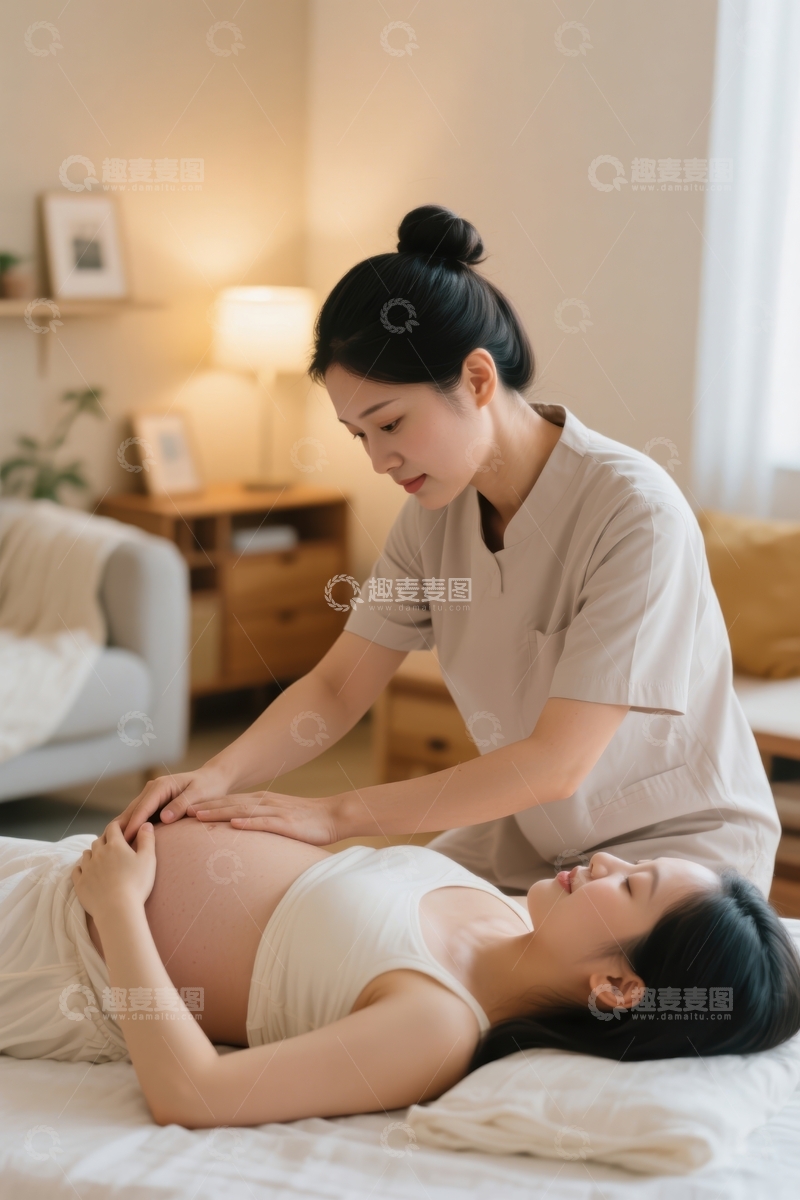 高清大图下载【趣麦麦图】孕妇腹部按摩疗程
