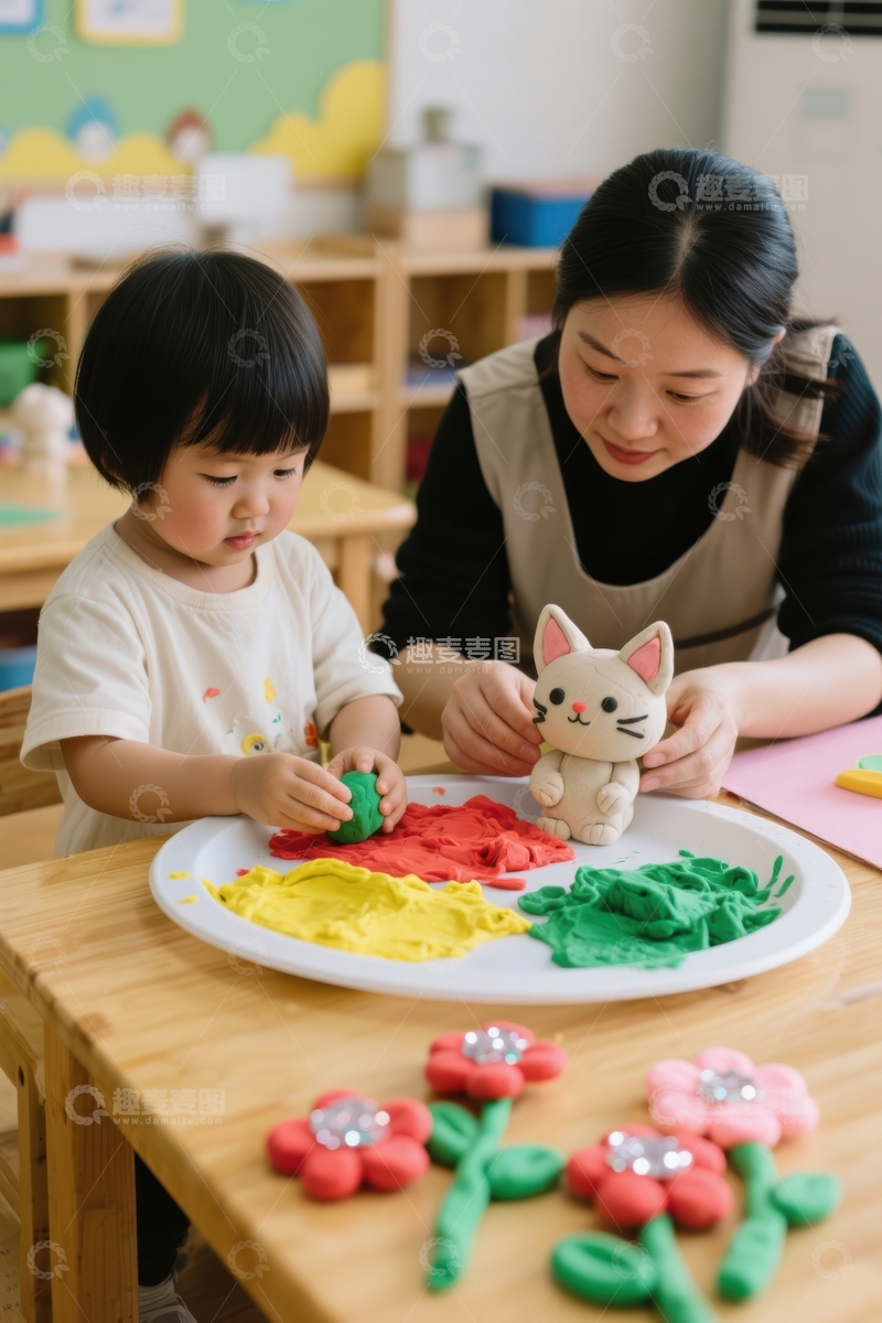 高清大图下载【趣麦麦图】亲子黏土乐趣