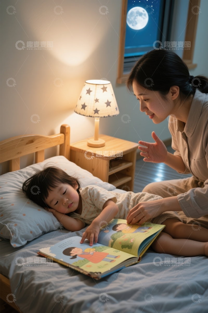 高清大图下载【趣麦麦图】温馨的睡前故事