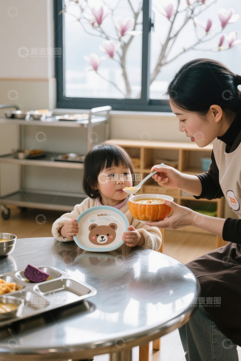 高清大图下载【趣麦麦图】温馨的喂食时光