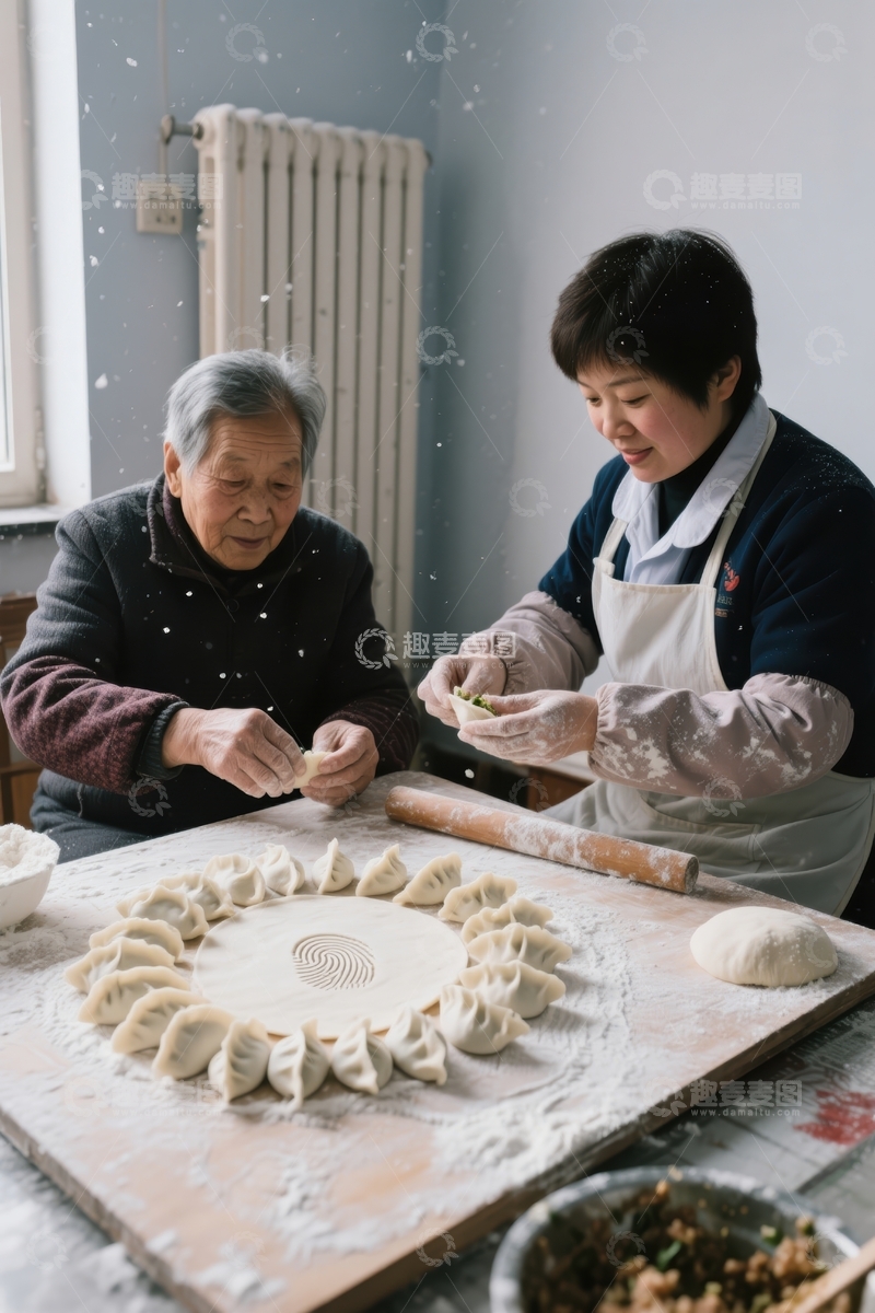 高清大图下载【趣麦麦图】手工饺子浓厚亲情