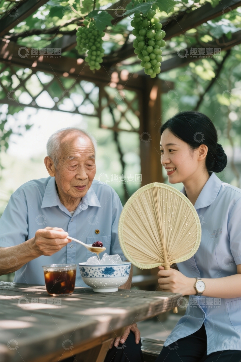 高清大图下载【趣麦麦图】庭院里的温馨陪伴