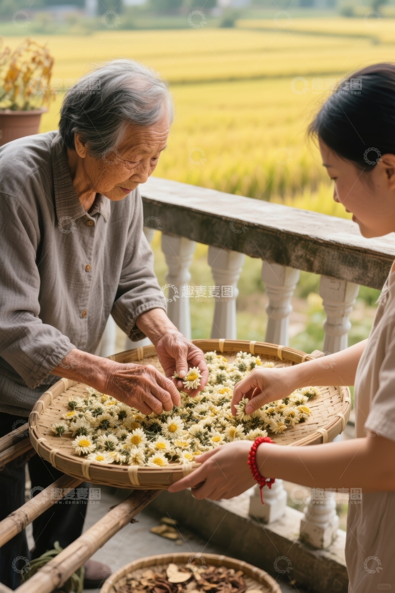 高清大图下载【趣麦麦图】田园拾花乐
