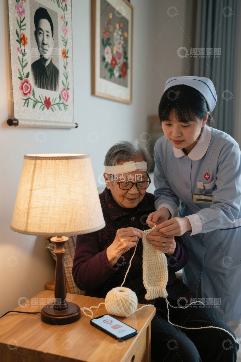 高清大图下载【趣麦麦图】关怀老人温暖生活