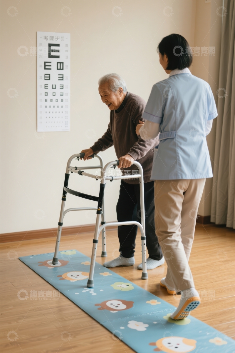 高清大图下载【趣麦麦图】老年人平衡训练