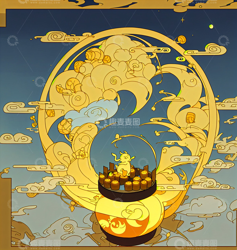 高清大图下载【趣麦麦图】中秋节插画13