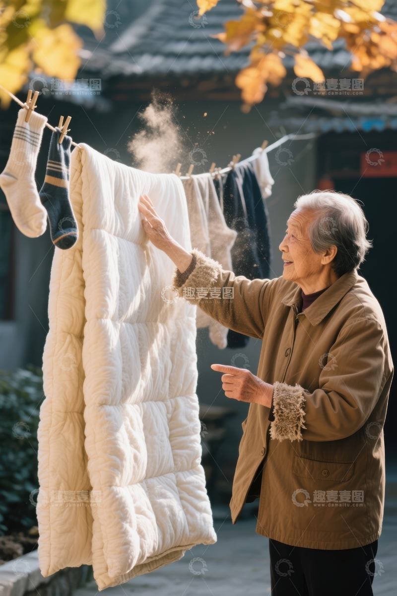 高清大图下载【趣麦麦图】秋日暖阳下的晾晒